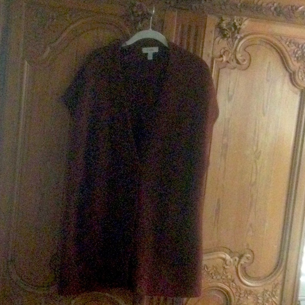 Wool mohair like long vest, burnt sienna burgundy marled yarn